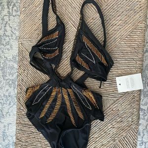 ASOS Cutout Beaded One Piece Size 6 NWT